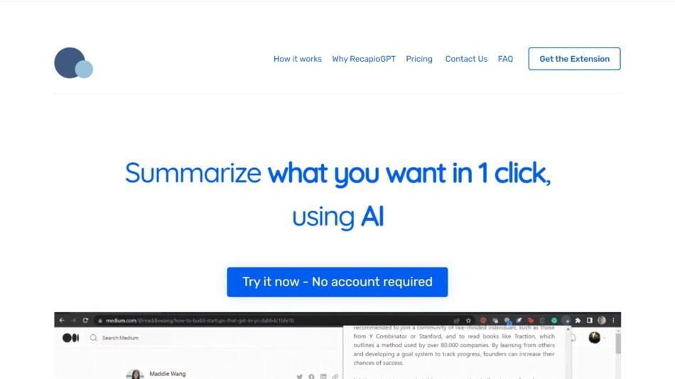 RecapioGPT is an AI summarizer tool that allows users to quickly and efficiently summarize articles, PDFs, and other text-based content in a single click.