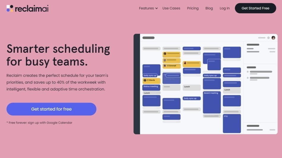 Reclaim.ai is an innovative AI scheduling time management tool designed for busy teams, helping them create the perfect schedule for their priorities