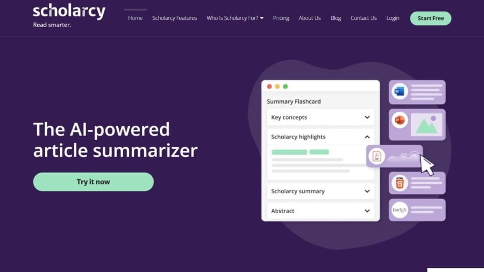 Scholarcy is an AI summarizer tool to help summarize research articles, reports, and book chapters.