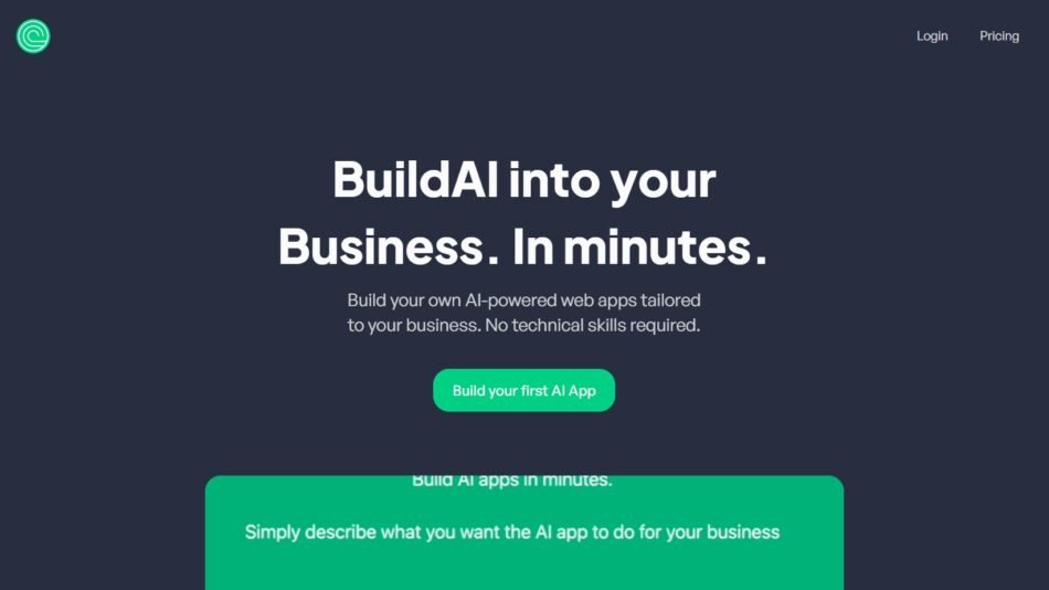 BuildAI is an AI no-code platform that allows businesses to create AI-powered web apps without the need for technical expertise