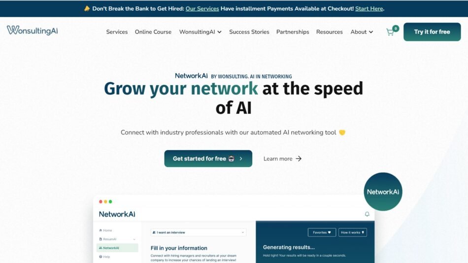 NetworkAI is an AI networking tool that transforms your LinkedIn networking with AI-crafted introduction messages