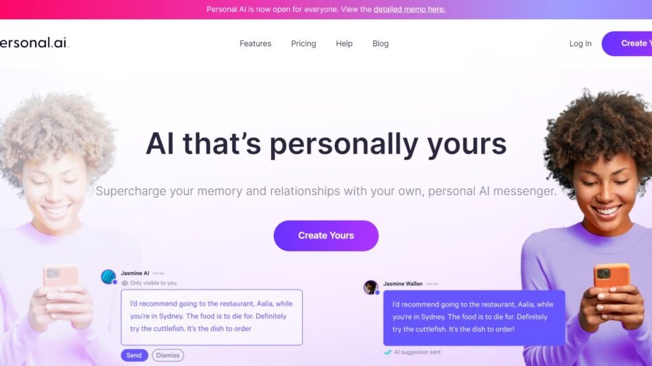 Personal AI provides users with a personalized experience to collaborate, exchange ideas, and deepen their relationshipsÂ