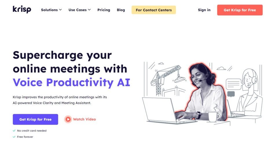 Krisp AI is your personal AI assistant that ensures clear, noise-free communication and simplifies your meeting processes