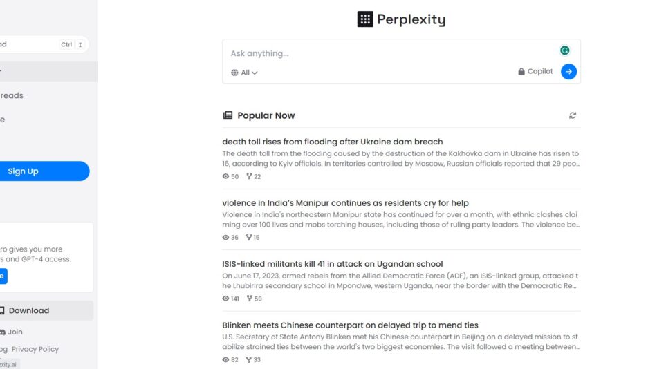 Perplexity AI is an AI-driven search engine and chatbot for accurate, comprehensive, and real-time responses to queries