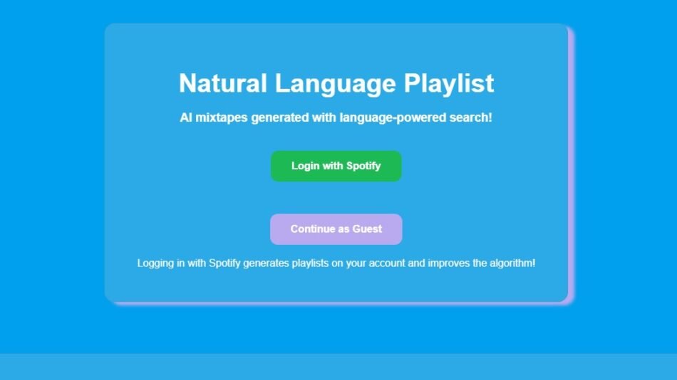 Natural Language Playlist