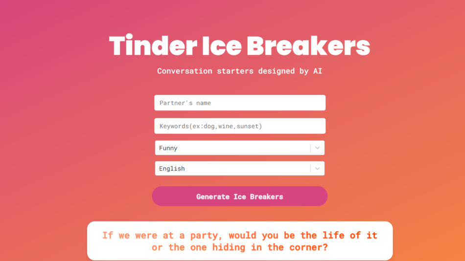 Tinder Icebreaker
