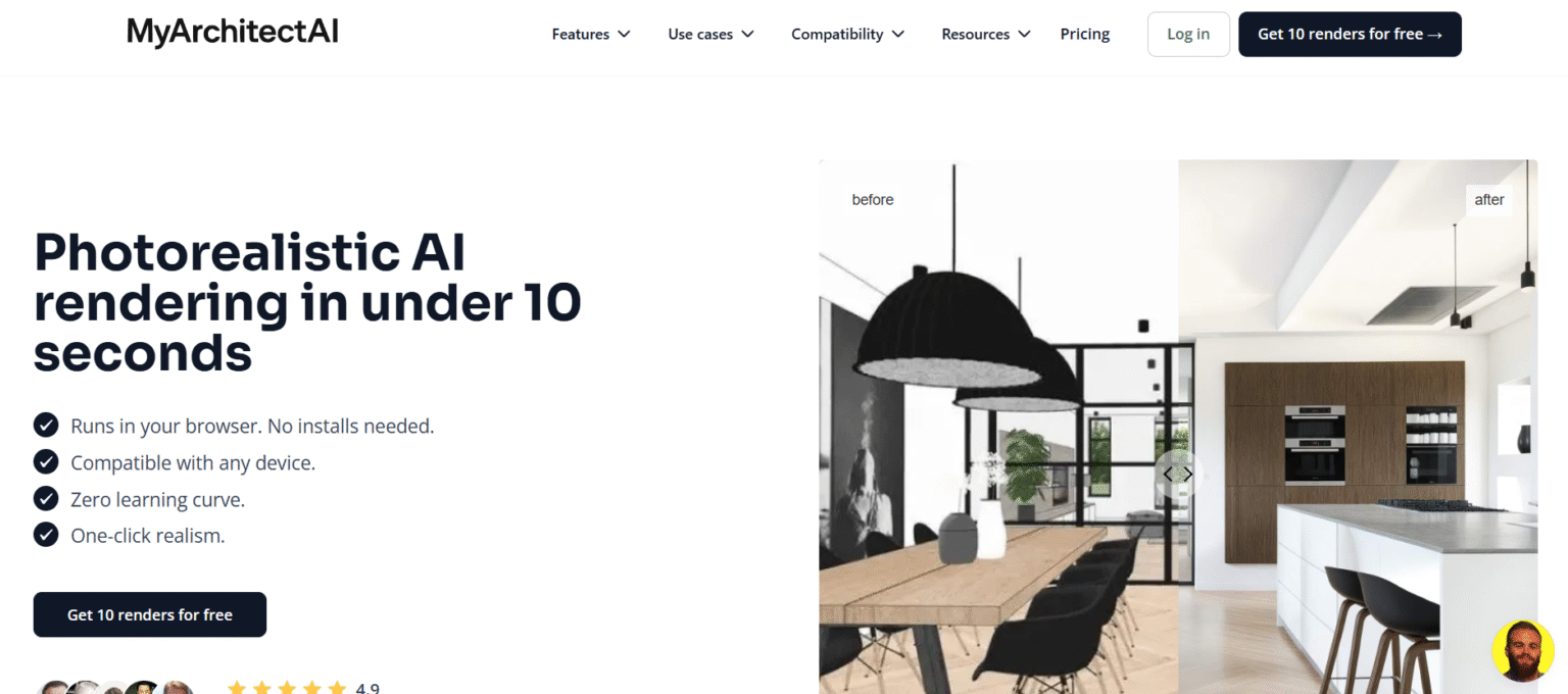 create instant renders from your sketches with ai... MyArchitectAI – Instant Photorealistic Renders from Sketches and Designs