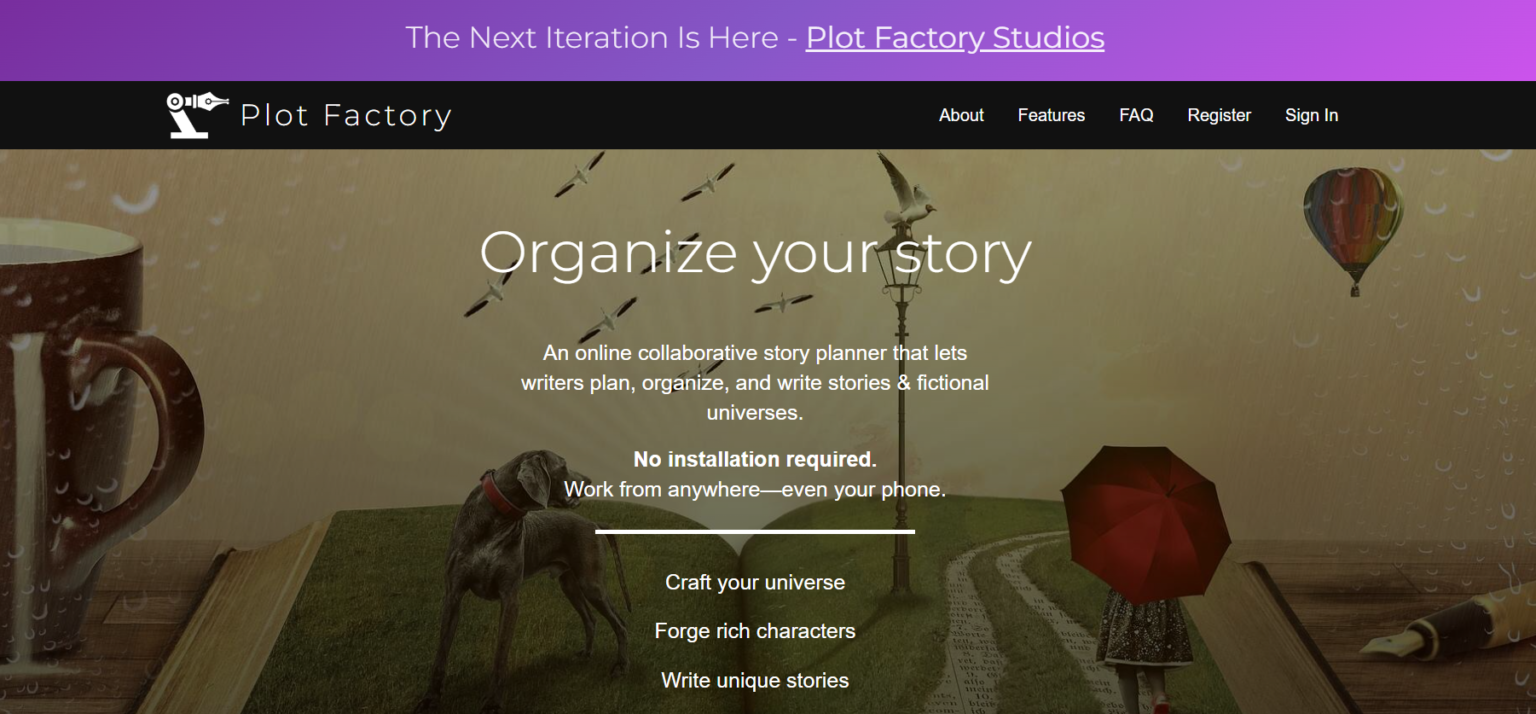 Plot Factory: Online Novel Writing and Story Planning Platform