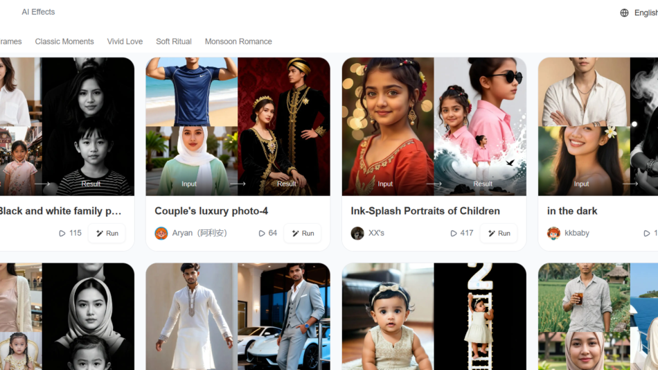 19 - Gallery grid of Beatmo thumbnails:Portraits and fashion photos with titles and author names on each card.